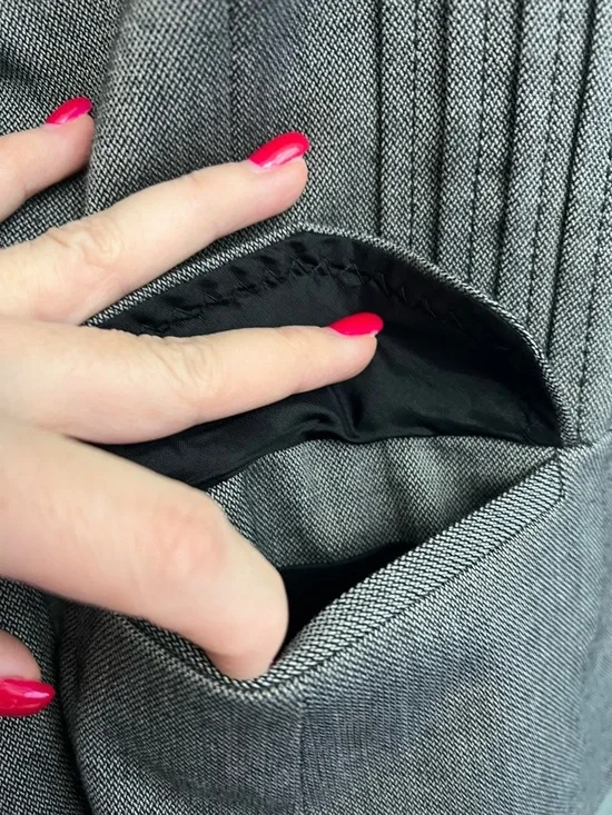 Ann Taylor Loft Grey Wool Blend Peplum Blazer - Size 8 - Picture 7 of 10